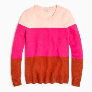 J.Crew Colorblock crewneck sweater in extra-soft yarn